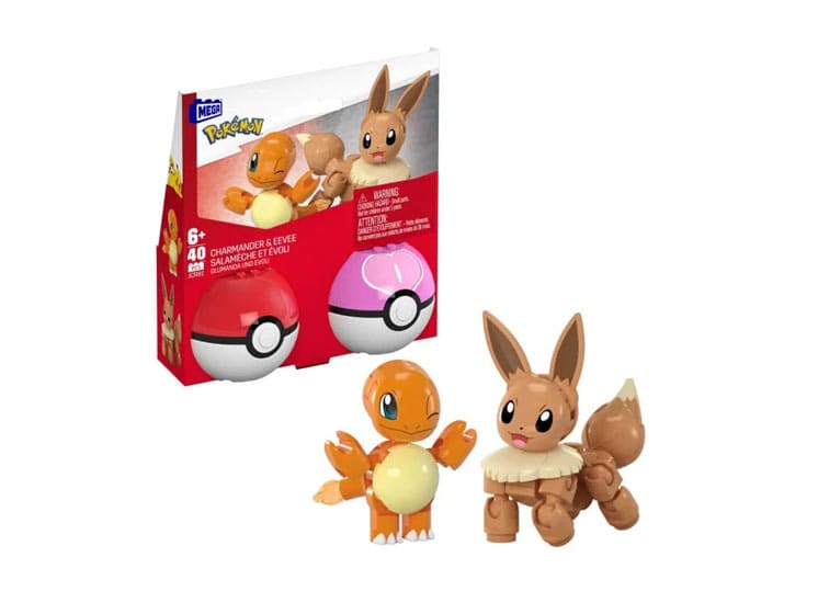 Pokémon - Poké Ball 2-Pak Byggesæt med 2 Figurer (40 dele) - Legetøj