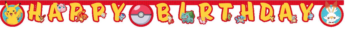 Pokemon Happy Birthday banner 2m
