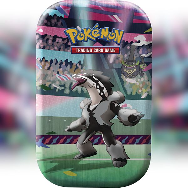 Pokemon Tin Kasse - 2020 Fall Mini Tin: Galarian Obstagoon (2 Boosters, Billedkort & MÃ¸nt)