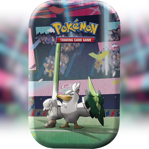 Pokemon Tin Kasse - 2020 Fall Mini Tin: Galarian Sirfetch'd (2 Boosters, Billedkort & MÃ¸nt)