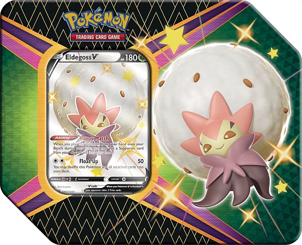 Pokemon Shining Fates Tin: Shiny Eldegoss V (5 Boosters)