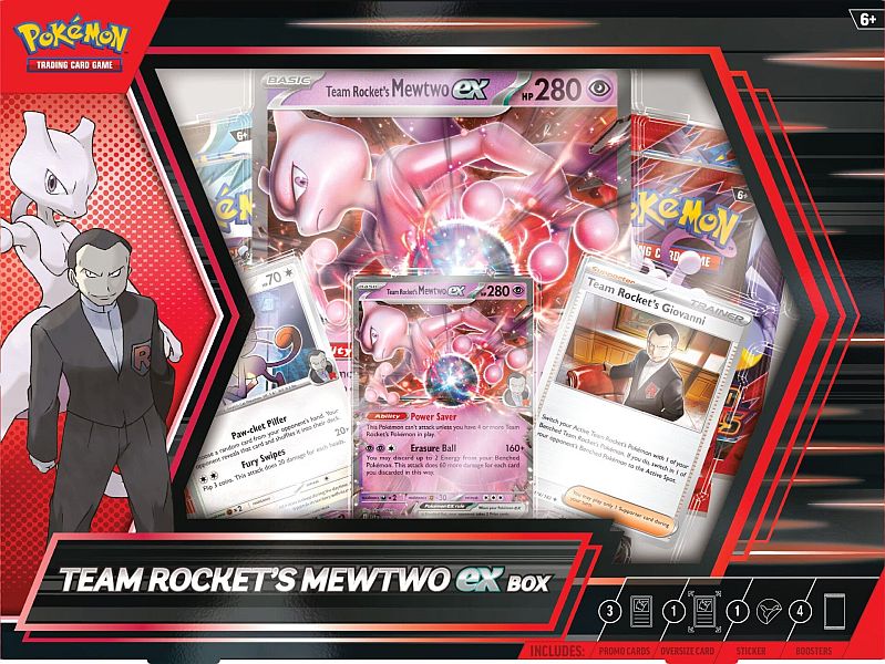 Pokemon  ex Box: Team Rocket's Mewtwo ex (2025) (4 Boosters)