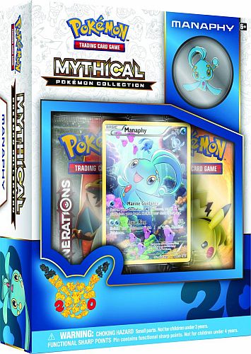 Pokemon Generations (20th Anniversary) - Mythical Collection: Manaphy - 2 Boosters, Promo & Pin