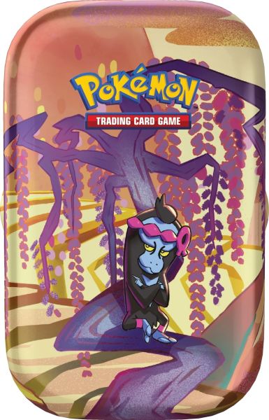 Pokemon Tin Kasse - 2024 Summer Scarlet & Violet: Shrouded Fable Mini Tin: Munkidori (2 Boosters & KlistermÃ¦rker)
