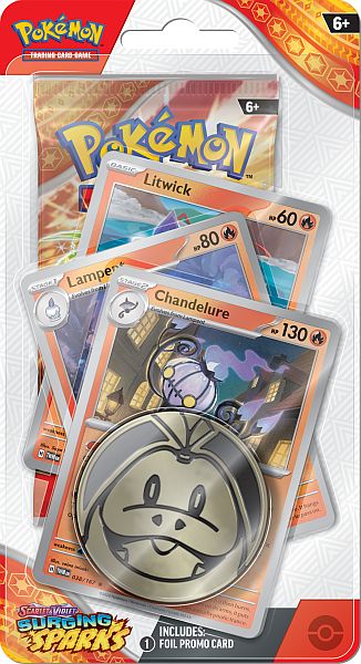 Pokemon SV08: Surging Sparks Premium Checklane Blister: Chandelure