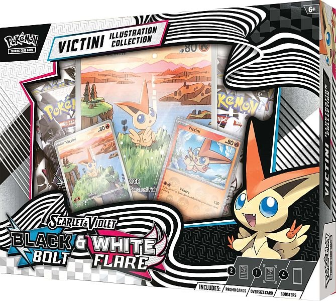 Pokemon Scarlet & Violet: Black Bolt & White Flare - Unova Victini Illustration Collection (4 Boosters)