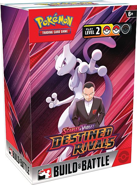 Pokemon Scarlet & Violet: Destined Rivals - Build & Battle Kit (Prerelease Box) - Promokort, 4 Boosters og mere