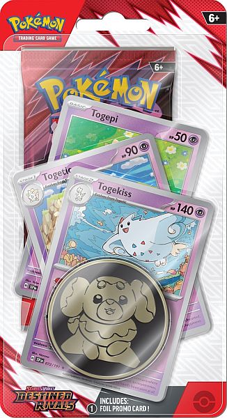 Pokemon Blister Pack - 1-Pack Premium Checklane Blister: 1 Scarlet & Violet: Destined Rivals Booster Pakke + Togekiss Line Promos & MÃ¸nt