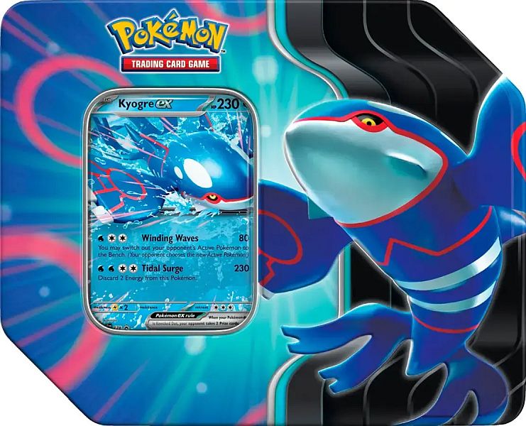 Pokemon Tin Kasse - 2025 Wave 2 Spring (USA Version): Kyogre ex - Azure Legends Collector's Tin Box (5 Boosters)