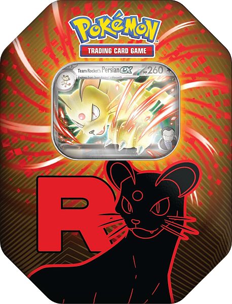 Pokemon Tin Kasse - 2025 Wave 4 Fall: Team Rocket's Persian ex - Team Rocket Collector's Tin Box (4 Boosters)