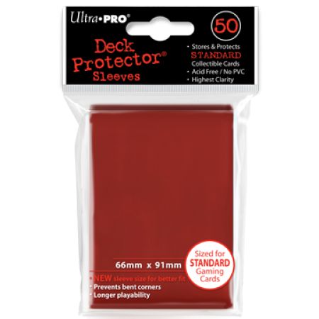 50 lommer - Ultra Pro - PRO-Gloss: Red (Røde) (Høj kvalitet) - Lava Red Sleeves #82672