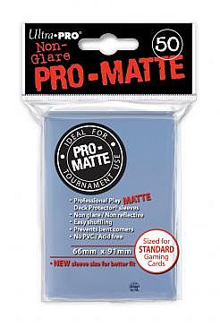 50 lommer - Ultra Pro - PRO-Matte: Clear (Gennemsigtige/Transparente) (Høj kvalitet) - Non-Glare - Professional Sleeves #84490