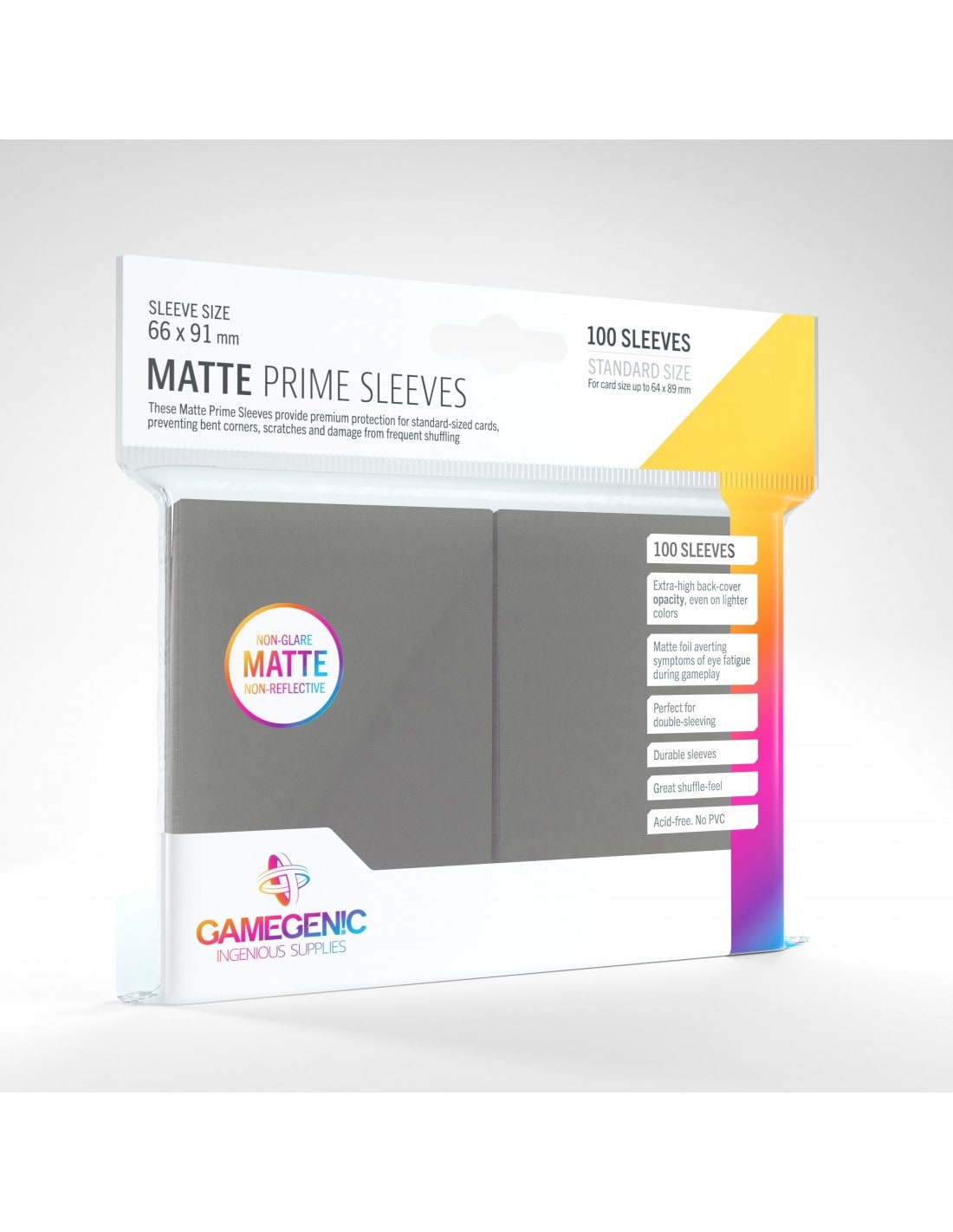 Matte Prime Sleeves 100 stk - Anti-Glare - Plastiklommer - GameGenic